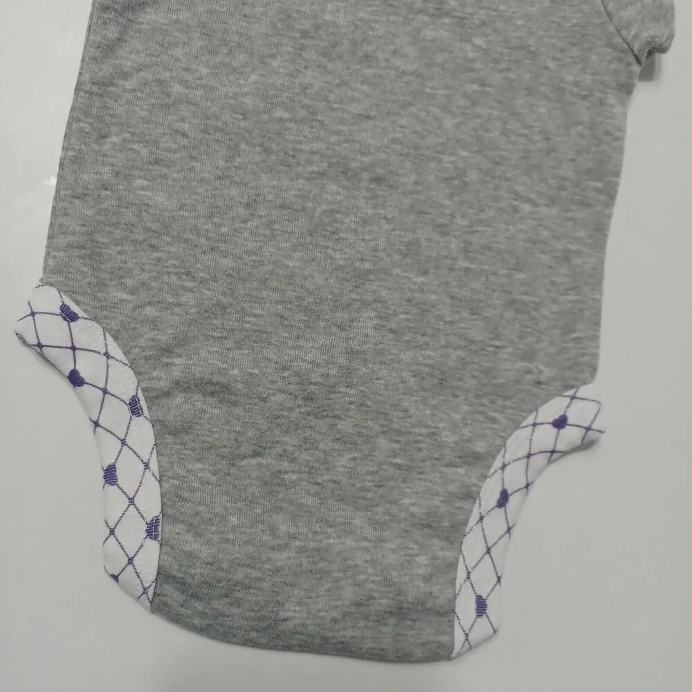 Louisiana State University Girls 0-3 Month Bodysuit Purple Yellow White‎ Grey